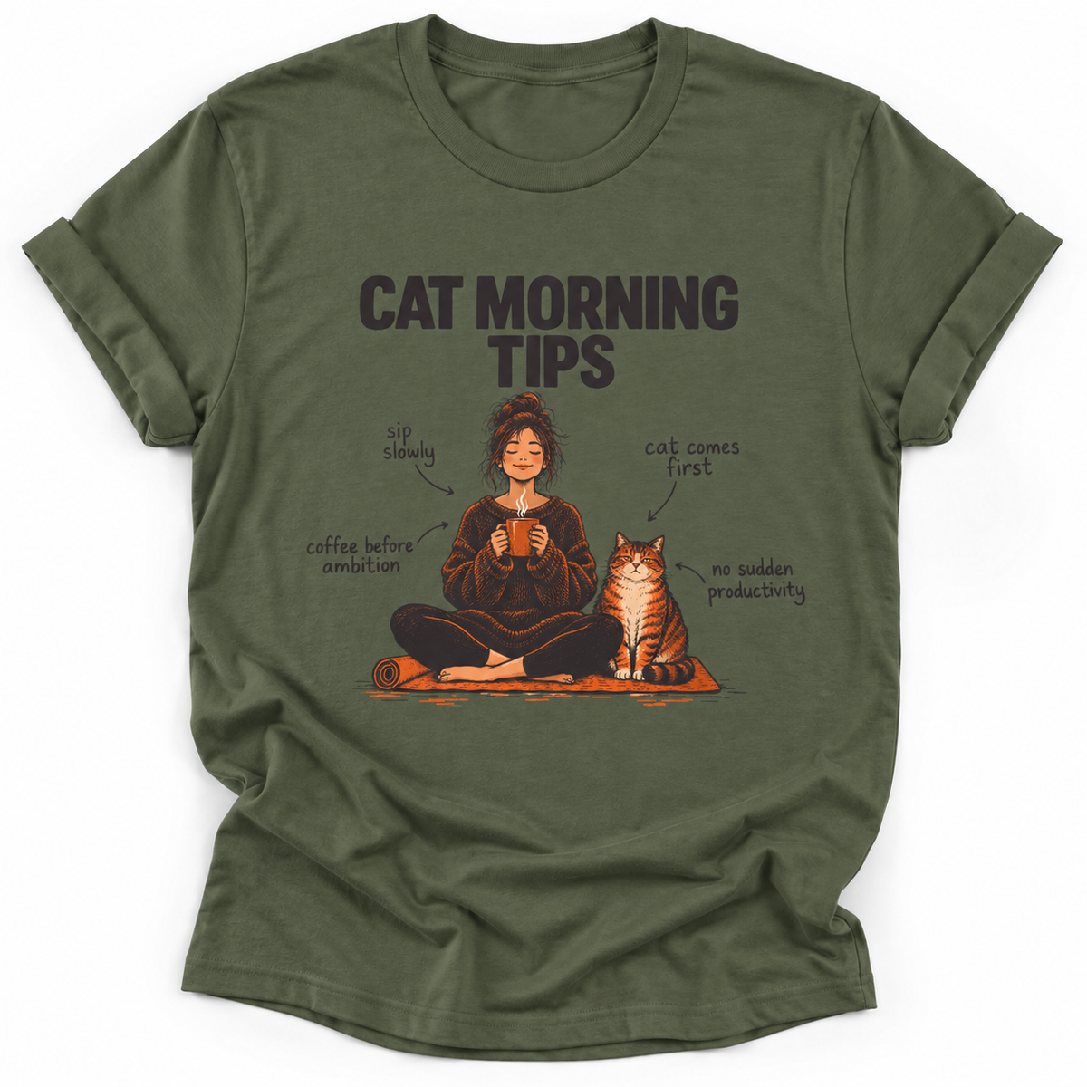 Cat Morning Tips T‑Shirt