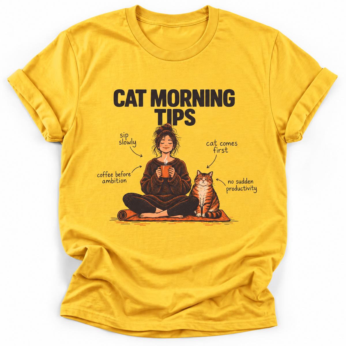 Cat Morning Tips T‑Shirt
